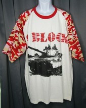 Russo &amp; Rucci G BLOCK White T-Shirt Red Camo Raglan Sleeve Mens 2XL Tank... - £20.90 GBP