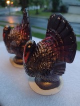 2 Vintage Gurley Thanksgiving colorful Turkey Candles - £13.64 GBP