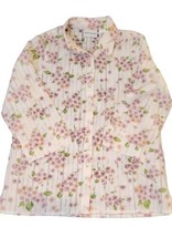 Alfred Dunner Woman Sz 8 White Pink  Floral Button Down Blouse Shirt Top Spring - £10.96 GBP