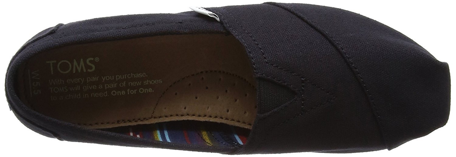 NEW TOMS Women's Classic Solid Black Canvas Slip On Flats Shoes NIB Item image 6