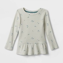 Toddler Star Cozy Ribbed Top - Cat &amp; Jack Green 4T - £7.90 GBP