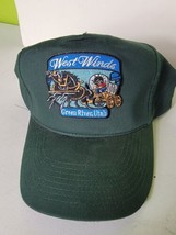 Vintage Baseball Hat Green River Utah West Winds Green Cap Covered Wagon... - $29.39