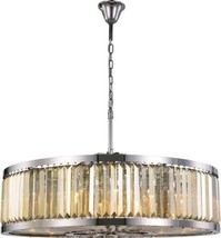 Pendant Light CHELSEA Traditional Antique 10-Light Polished Nickel Crystal Gold - £2,352.56 GBP