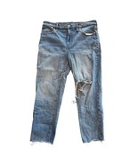 Madewell Perfect Vintage Crop Jeans With Distressed Knee &amp; Raw Hem Size 32 - $16.45