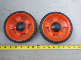 23JJ76 PAIR OF WHEELS FROM B&amp;D EDGE HOG, GOOD CONDITION - £6.72 GBP