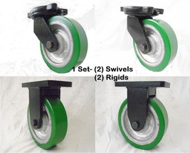 10&quot;x 3&quot; Swivel Forged Kingpinless Caster Polyurethane Wh&amp;Rigid 5200lb ea MFG USA - £881.85 GBP
