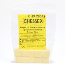 Chessex Manufacturing d6 Bag Opaque Blank Ivory (10) - £8.22 GBP