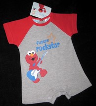 BOYS 0-3 MONTHS - Sesame Street -  Elmo Future Rock Star ROMPER - $190.36 MXN