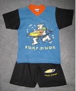 BOYS 3-4 Years of Age -- Surf Dude Aqua, Black &amp; Orange PJs PAJAMAS - $9.60 CAD