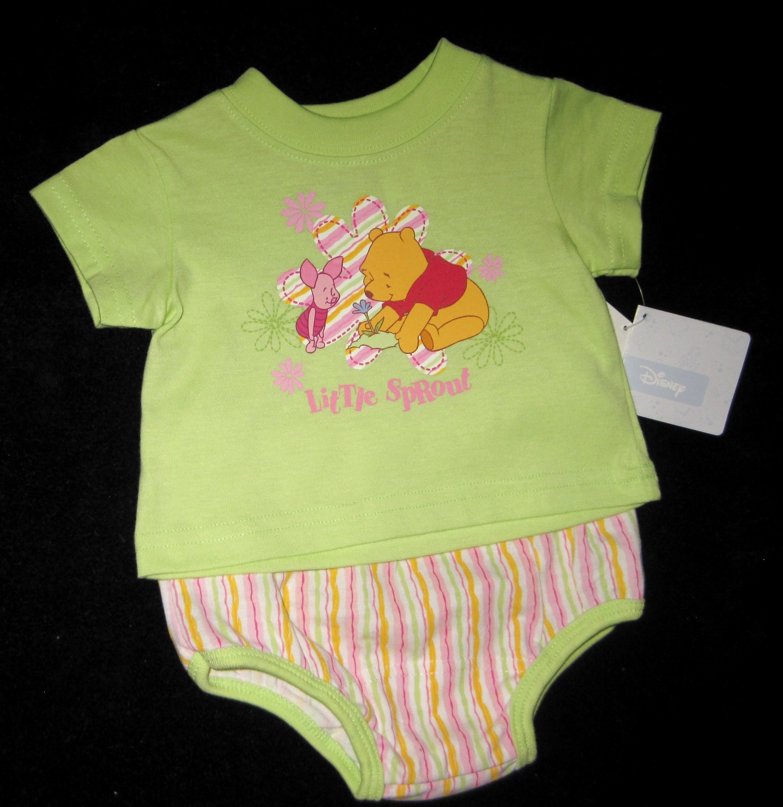 Primary image for GIRLS 6-9 MONTHS - Disney - Winnie the Pooh & Sprout Green & Pink DIAPER SET