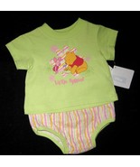 GIRLS 3-6 MONTHS - Disney - Winnie the Pooh & Sprout Green & Pink DIAPER SET - $9.00