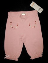 GIRLS 3-6 MONTHS - Gymboree - Embroidered Pink KNIT PANTS - £7.92 GBP
