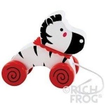 Rich Frog Wooden Pull Toy - Zebra - £6.16 GBP