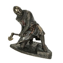 Bronze Finish Kneeling Templar Knight Wielding Battle Axe Statue - £63.30 GBP