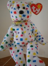 TY 2K Confetti Bear ORIGINAL TY Beanie Baby PLUSH Stuffed w/TAG &amp; 3 ERRO... - $18.53