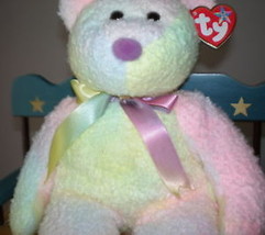 MWMT Groovy Rare TY Beanie Buddy Bear Pastel Colors  Great for Easter - £7.40 GBP