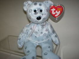 Rare TY Beanie Baby Beginning Bear Silver Snowflakes Collectors Quality New Mint - £3.95 GBP