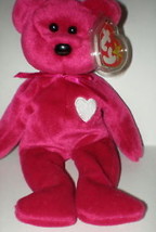 Rare TY Beanie Baby Valentina Red Bear White Heart Collectors Qualiy - £3.94 GBP