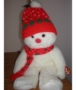 MWMT Rare TY Beanie Buddy Snowboy Bear XMAS Colors Pristine White  15&quot; - £7.43 GBP