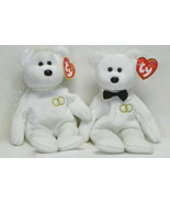 TY Mr + Mrs Bride and Groom Beanie Baby Bears Collectors Quality New Mint - £7.43 GBP