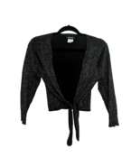 Expression Black And Silver Glitter Metallic Open Front Short Cardigan S... - £7.81 GBP