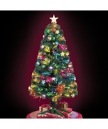 47&quot; Fiber Optic Christmas Tree Fully Decorated w Stars &amp; Ornaments Holid... - €50,63 EUR