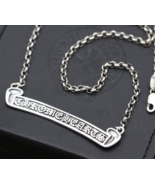 Chrome Necklace Blvck Scroll Label Hearts Logo Seventh Chain Necklace Re... - £15.98 GBP