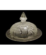 Vintage Round Glass Butter Dish w/Cover, Jeannette Glass, Iris &amp; Herring... - €25,05 EUR