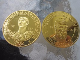 Last King of Dacia Decebalus Hero and Ancient Roman Emperor Trajan Coin Medal - £11.90 GBP