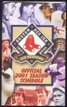 Boston Red Sox 2001 Pocket Schedule Babe Ruth Ted Williams Jim Rice Smokey Joe W - £0.99 GBP