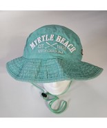Myrtle Beach South Carolina Bucket Hat Size S/M Teal Neck Strap Embroidered - $177.27 MXN