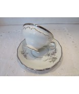 TOWNE FINE CHINA BAVARIA GERMANY COTILLION PATTERN TEACUP AND SAUCER SIL... - $181.27 MXN