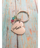 Aunt Hand Stamped Custom-Personalized-Keychain-Mom-Nana-Dad-Sister-Mawmaw Friend - £11.86 GBP