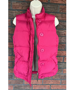 J Crew Pink Goose Down Puffer Vest XS Zipper Button Pockets Sleeveless J... - £26.03 GBP