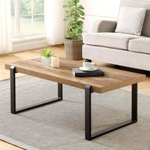 FOLUBAN Rustic Coffee Table,Wood and Metal Industrial Cocktail Table for Living - £151.02 GBP