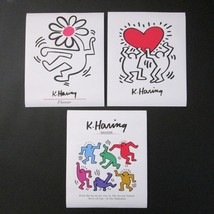 Keith Haring 3 Small Poster Print Lot Flower Heart Dancer 9 x 11 Party Palladium - $39.57