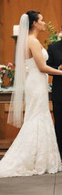 Wedding Veil Waltz length, Ivory, White, Diamond white, 49 inches - $27.99