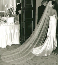 Wedding Veil, Cathedral , ivory, white, diamond white, 108 inches - £27.86 GBP