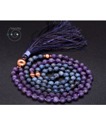 hand knotted 108 mala beads, individually made in USA, amethyst, dumorti... - £43.93 GBP