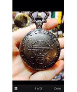 Vintage Bronze Antique Pocket Watch Pendant Anime One Piece Skull Sweat ... - $19.50