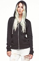 WOMEN&#39;S JRS GYPSY WARRIOR ZIP UP FLEECE ROSE HOODIE BLACK NEW $55 - £31.96 GBP