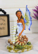Amy Brown Fantasy Little Fae Ebony Fairy Sitting On Helix Snail Figurine - £44.09 GBP