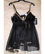 Black Lace With Gold Trim Chemise  Plus Size 1X Lingerie - $25.00