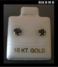 SAPPHIRE Stud EARRINGS in 10K Yellow GOLD - Heart Shaped - .48 carats to... - £35.66 GBP