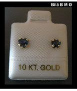 SAPPHIRE Stud EARRINGS in 10K Yellow GOLD - Heart Shaped - .48 carats to... - $45.00