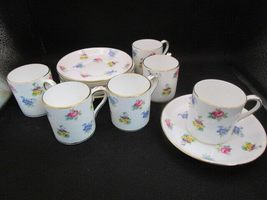 Crown Staffordshire Compatible with England Flat Demitasse Coffee Floral Bouquet - £44.64 GBP+