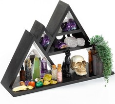 Crystal Display Shelf For Stones, Oils, And More - Stylish Black Crystal Shelf - $46.97