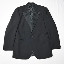 Chaplin 42L Black Peak Lapel Single Button Mens Wedding Prom Tux Tuxedo Jacket - $36.79