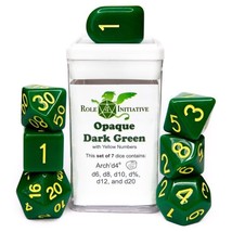 Role 4 Initiative 7-Set Opaque Dark Green with Yellow with Arch&#39;d4 - £8.44 GBP