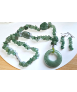 Vintage  Jade Necklace & Hook Earrings Set - $54.45